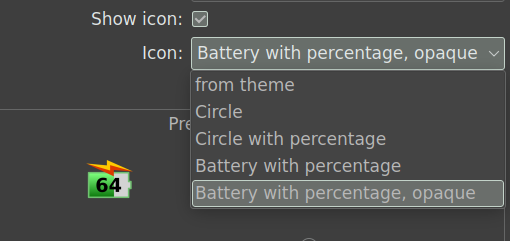 Battery Icon Settings