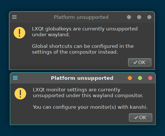 unsupported settings